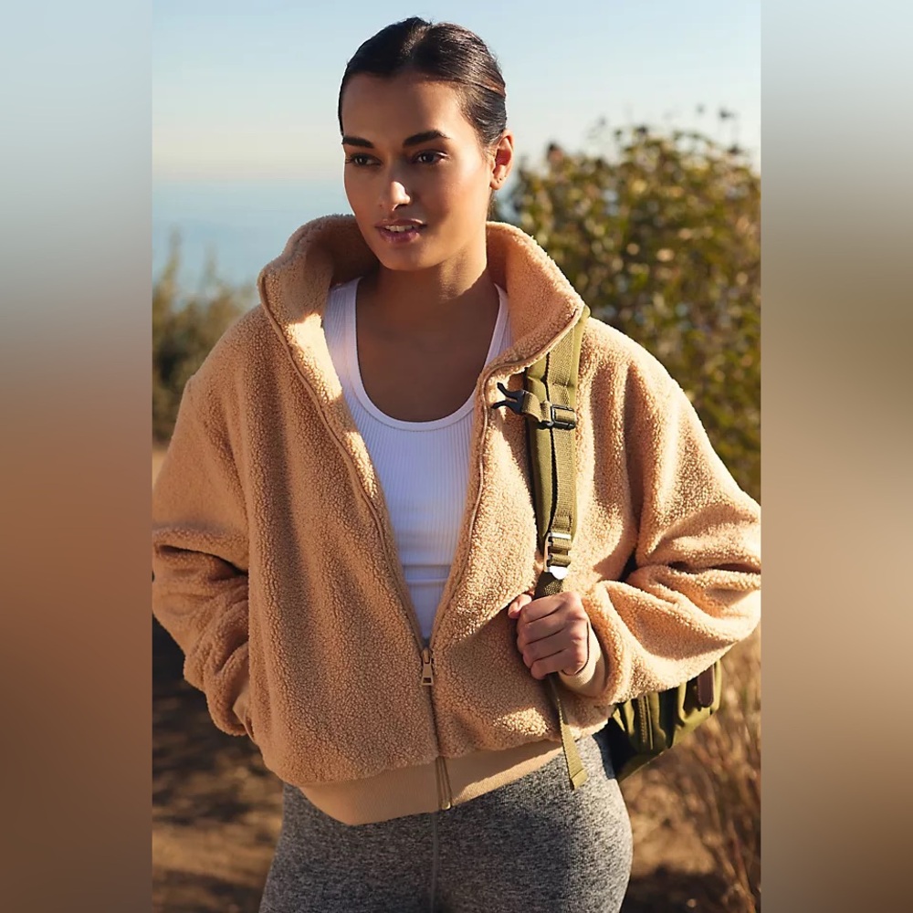 Beyond Yoga Brave The Elements Sherpa Bomber Jacket